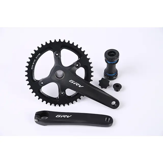 GRV Adult Lightweight Road Bike Crankset - Hollow CNC Aluminum Cranks, 46T Single Chainring, 170mm Arms, 138mm Spindle, 10/11-Speed Compatible, BB86 Fit with 1 BB86 Bottom Bracket, 700-800g Weight, Cycling Components & Parts to Upgrade Your Road Bike, Hol