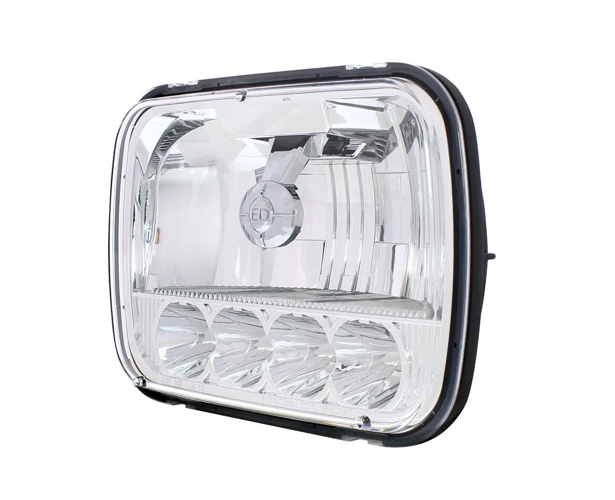 ULTRALIT 5 High Power LED Crystal Headlight - 5"x7" Crystal Lens, High/Low Beam, Specific Fit Car Headlight Bulb