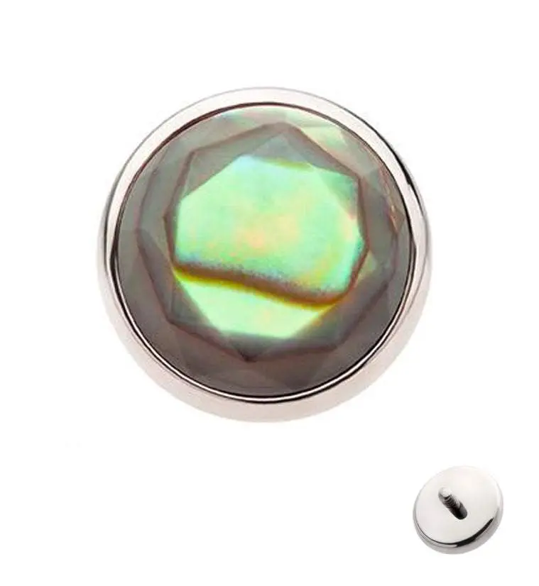 Faceted Abalone Titanium Internally Threaded Top