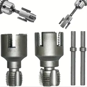 2 Piece  PVC Pipe Thread Cutter 1/2 3/4 Inch Water Pipe Threading Tool Drill Adaptable Pipe Re - Tapping Tool