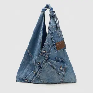 Women's Denim Shoulder Bag, Casual Large-Capacity Bag 2026 New Lightweight, Fashionable and Versatile Crossbody Bag, Washed Denim Tote Bag, armpit bag, Suitable For Daily Commuting
