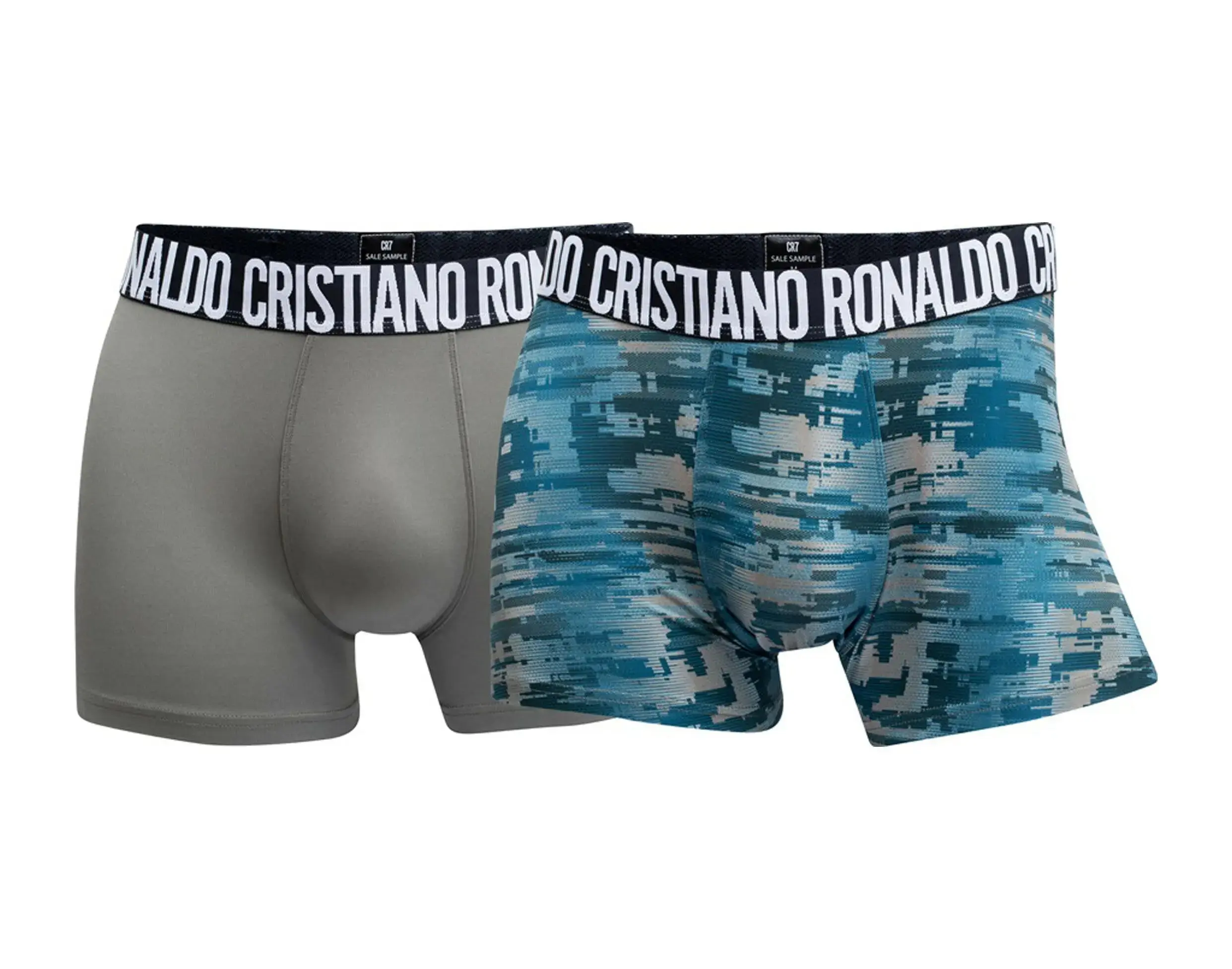 Cristiano Ronaldo CR7 Fashion 2-Pack Microfiber Trunk Boxer Briefs Underwear in Grey