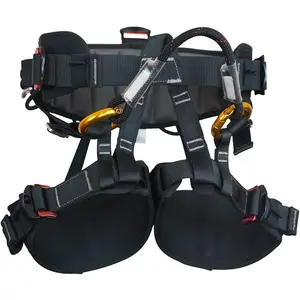 Men's Half Body Tree Climbing Harness, Thicken Widen Waist Protection Safety Belt for Arborist Working and High Altitude Rescuing