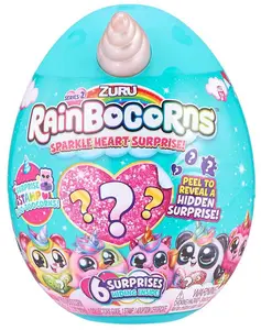 Rainbocorn Plush Sparkle Heart Surprise Series 2 - random or select individual (mini rainbocorn) (Damaged Packaging)