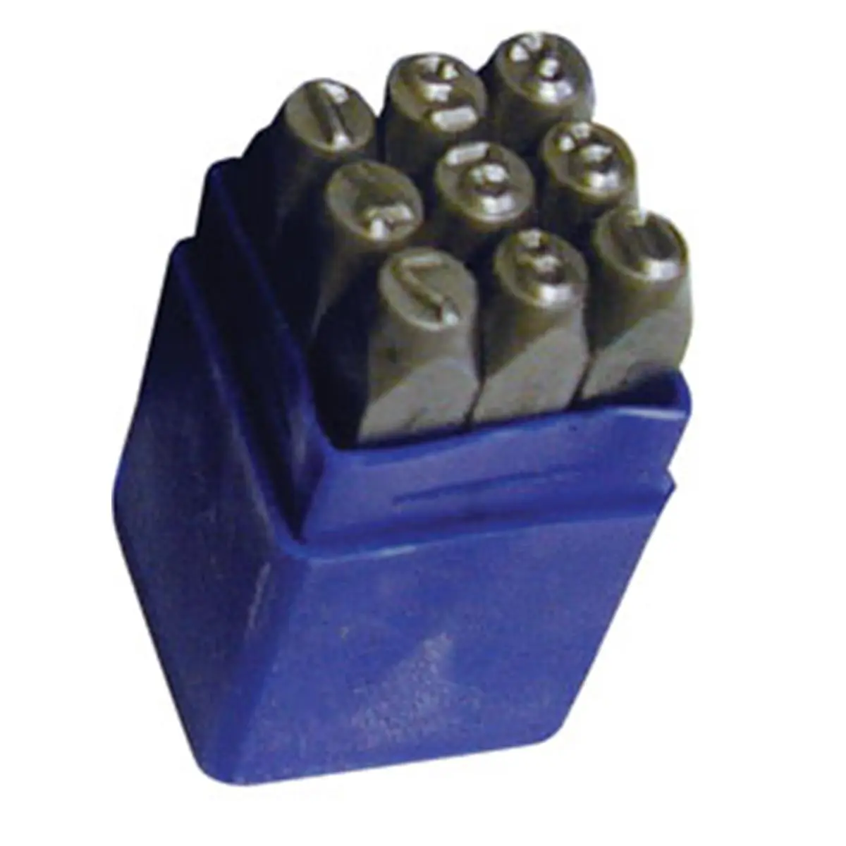 ATD Tools 9601 9-Piece Steel Number Stamp Set, 3/16 In., Induction Hardened Punches with Tempered and Beveled Ends, 1.000 Lbs, 38-43 Hrc Tempered Striking End