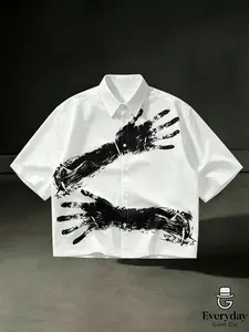 Men's Street Style Casual Shirt, Trendy Design with Unique Print, Perfect for Daily Wear, Comfortable Fit for All Occasions