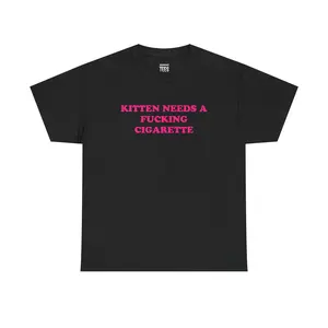 Kitten Needs A Cig Shirt - Unisex Cotton Tee, Funny Shirt, Cat Shirt