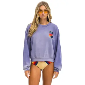 CALIFORNIA SKIER PATCH RELAXED CREW SWEATSHIRT - FADED GRAPE