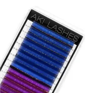Blue & Purple Colored Lashes - Volume .05 Diameter Mixed