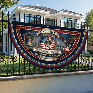 Patriotic Outdoor Banner, 250th Freedom of USA, America 250th Anniversary Fan Flag July 4th