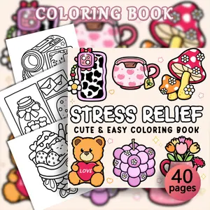 1PC Cute Adult Coloring Book with Adorable Animal Patterns and Heartwarming Details. Its charming style makes it perfect for stress-relief coloring activities, ideal for everyday leisure and crafts, and a perfect Valentine's Day gift.