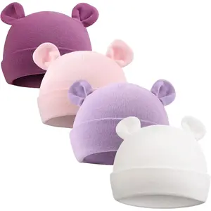 Newborn Hospital Hat 0-12Months Preemie Boys Girls Beanie Solid Infant Baby Hats Autumn Winter