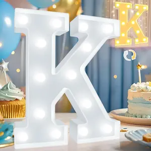 LED Marquee Letter Lights, Warm White and Cool White Decorative Lighted Letters, Light Up Alphabet Letters for Boys Girls, Party, Wedding, Bar, Night Light, Birthday Decoration, Letter K