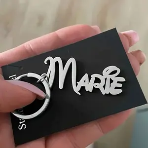 Custom Chainless Keychain 1pc Custom Engraved Stainless Steel Keyring with Heart Charm - Durable, Waterproof, Personalized Name Tag - Ideal Gift for Valentine'S Day, Mother'S Day, Father'S Day, Birthdays And Special Occasions