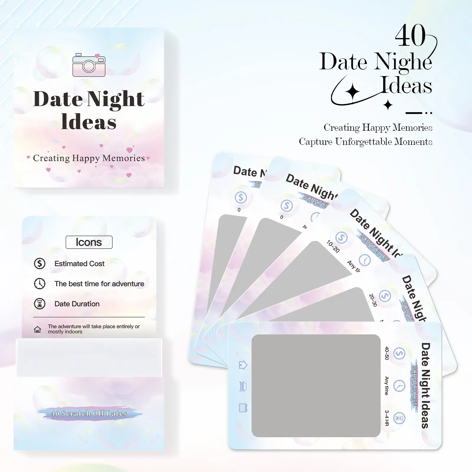 Black Friday--Date Night Idea Cards, Scratch Card Box, 40 Date Ideas, Couple's Games, Game Cards, Date Gifts, Valentine's Day Gifts humorous birthday