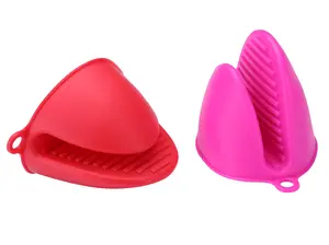 2 Pcs Silicone Oven Mitts, Pot Holder, Kitchen Cooking Finger Protector Pinch Grips, Heat Resistant Glove Bakeware Set