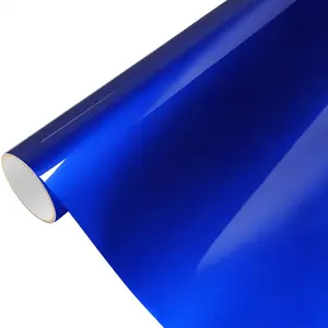 Ultra Glossy Blue Metallic Vinyl Wrap Film Roll With Air Release Self Adhesive Car Wrapping Motorcycle  Decal Sticker