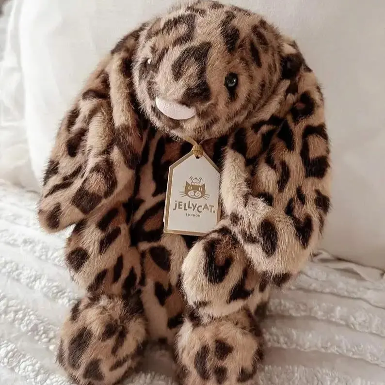 Jellycat Cobblehop Ruby Leopard Plush Bunny with Dust Bag, Rare Spotted Stuffed Animal, Collector Gift, NWT US Stock, Stuffed Animals