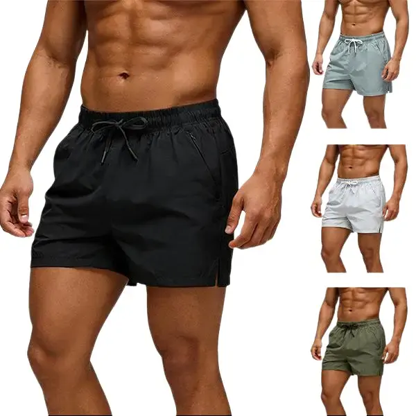 Men's 6-inch Inseam Quick-Dry Active Shorts - Custom-Fitted, High-Fit, Breathable Lightweight, Above-the-Knee, Secure Pockets, Zipper Closure, Cold-Wash, Running Gym Bottoms
