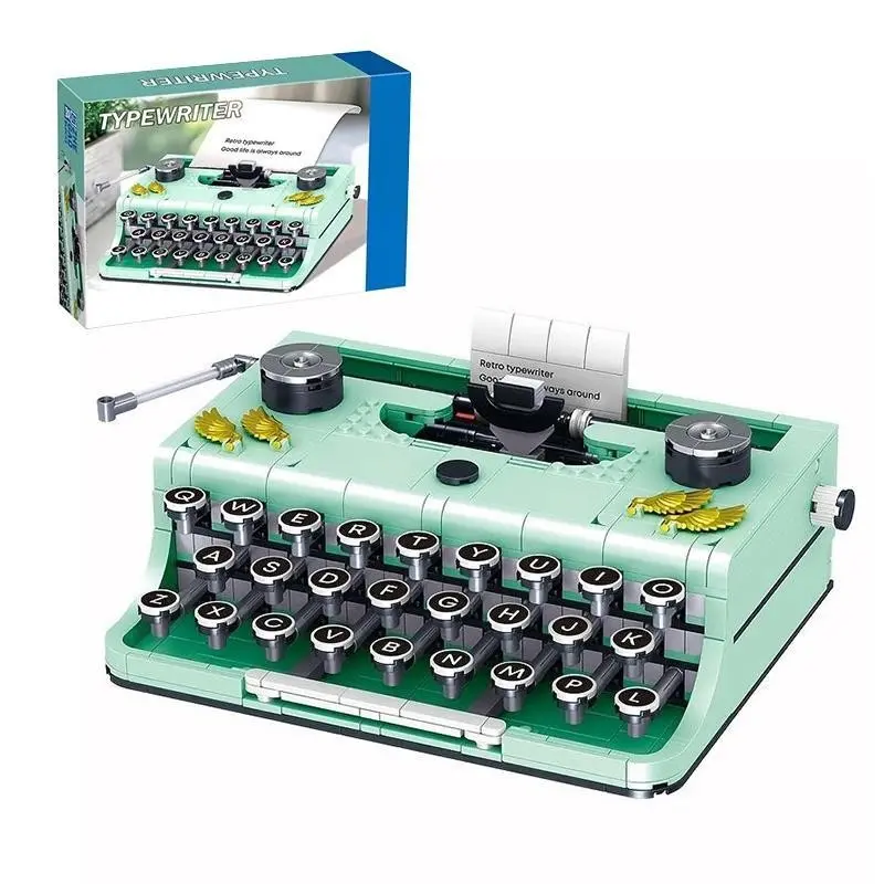 820PCS Typewriter Building Block Set Model, Diy Building Model, Classic Creative Mechanical Retro Toy, Desk Decoration, Educational Stem Building Blocks Toy, Buildable Blocks Kit, Holiday Gift for Adults Kids