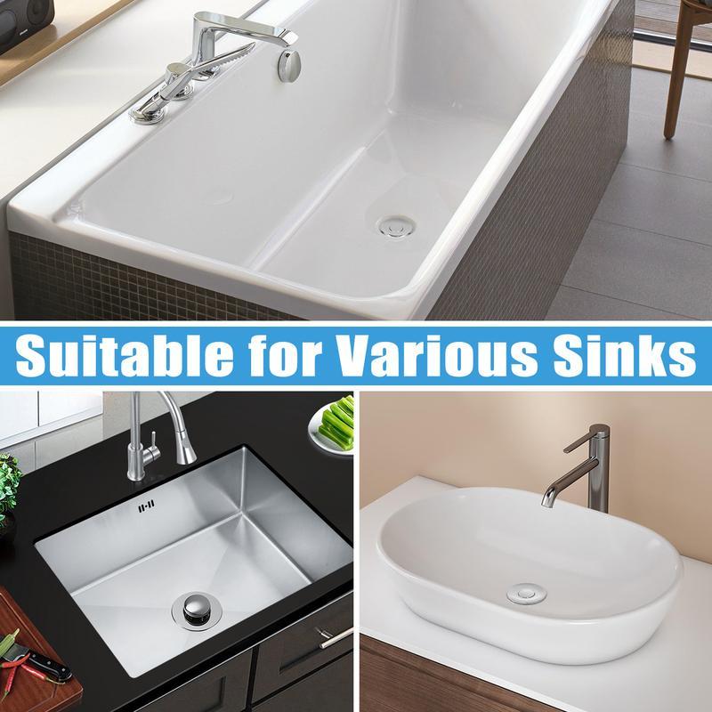 Metal sink filter made of 304 stainless steel-Bathroom Sink Drain Stopper-PopUp Drain with Stainless Steel Filter Basket Hair Catcher, Universal Replacement for 1.1-1.45 Inch Sinks