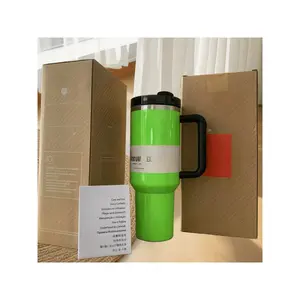 Valentine's Day Gift Compatible With Stanleyhardware Cups 40 OZ Stainless Steel Tumbler With Straw, Vacuum Insulated Water Bottle For Home, Office Or Car, Reusable Cup With Straw Leak Resistant Flip