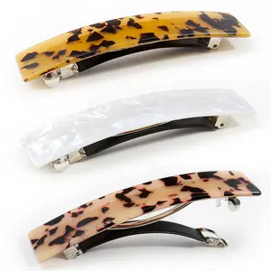 Hair Barrettes for Women - 4.13 Inch Tortoise Shell Acetate Hair Clips, Large  Retro Hair Clasps and Accessories for Thick Hair (3 Pcs)