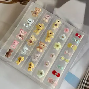 Nail Art Silicone Mold, Bear Butterfly Knot Cartoon Nail Jewelry, Nail Rhinestones Charms, 3D Floral Design, Essential Tool for Nail Artists, Single Item, Nail Art Tools