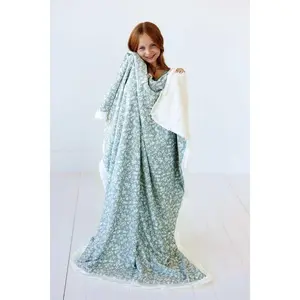 Dainty Floral Sage Blanket