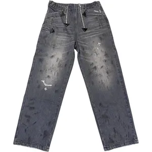 Richill Melancholy German Paneling Denim Jeans Grey