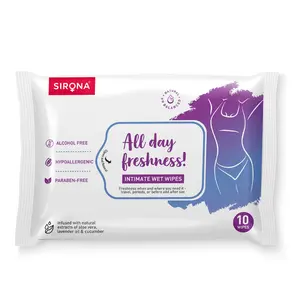 Sirona Intimate Natural Wet Wipes - 10 Count