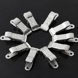 Metal Back Clip Long Tail Binding Clips Multi-Functional Wire Clamps ID Card Small Clips Iron Clips Durable Thick Set of 12 Pieces