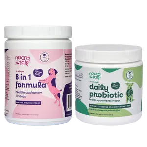 NooraTail 8-in-1 Dog Multivitamin & Probiotics Chews for Dogs - 2 Pack | Complete Health & Digestive Support, Supplements & Vitamins
