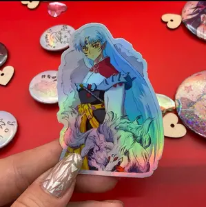sesshomaru holo waterproof sticker inuyasha anime sesshomaru holo waterproof sticker inuyasha anime