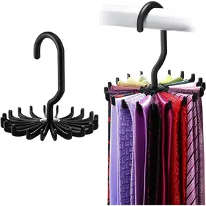 2Pack Circular Tie Hanger Updated Twirl Tie Rack Adjustable Twirl Tie Rack Tie Belt, Multipurpose Organizer for Closet Storage