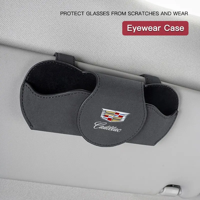 Car Visor Glasses Box Auto Sunglasses Storage Case Eyeglass For Cadillac Escalade CTS ATS XTS CT4 CT5 XT5 XT4 XT6 CT6 Lyriq SRX ELR Celestiq EXT XLR