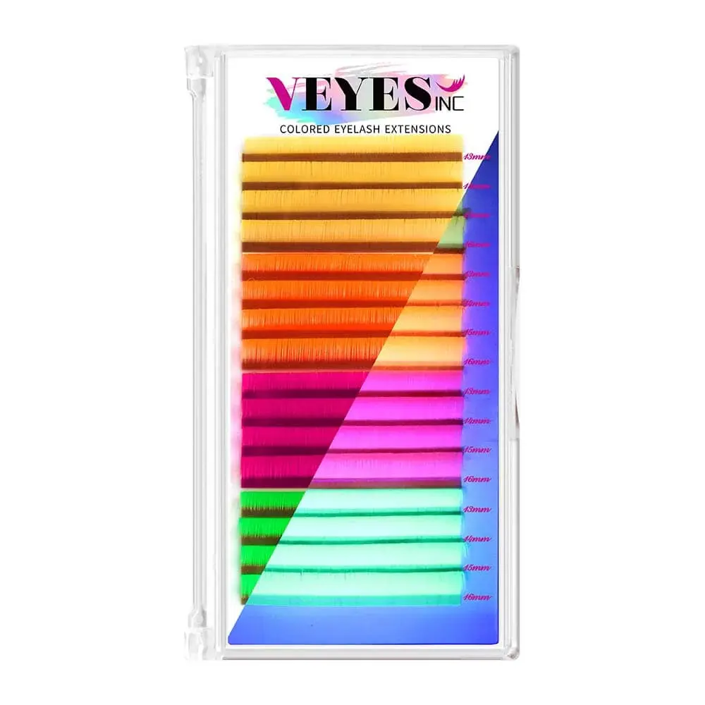UV Reactive Colored Eyelashes Extensions, 0.07mm Individual Lash Tray that Glows Under Blacklight for Professional Makeup Artists