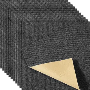 VEVOR Carpet Tiles Peel and Stick, 12x 12 Self Adhesive Carpet Floor Tile, Soft Padded Carpet Tiles, Easy Install, for Bedroom Living Room Indoor Outdoor (12 Tiles, Dark Gray), (12 sqft/Box)VEVOR Super Brand Day
