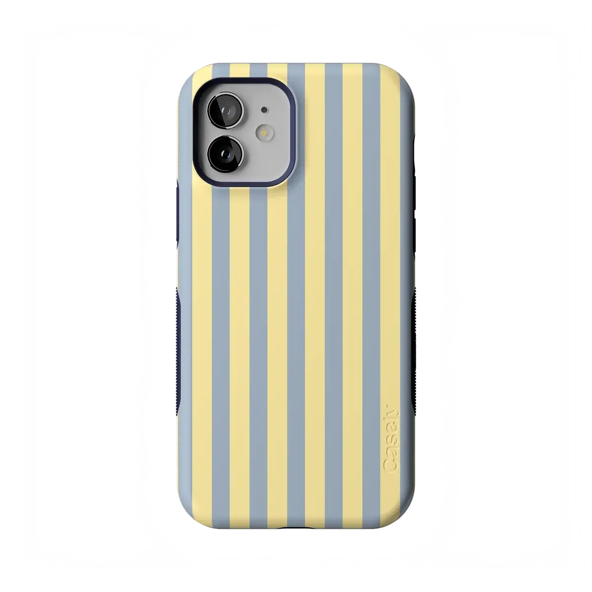 Casely iPhone 12/12 Pro Case | Coastline Stripes | Blue & Yellow | Bold Protective Design | Compatible with MagSafe