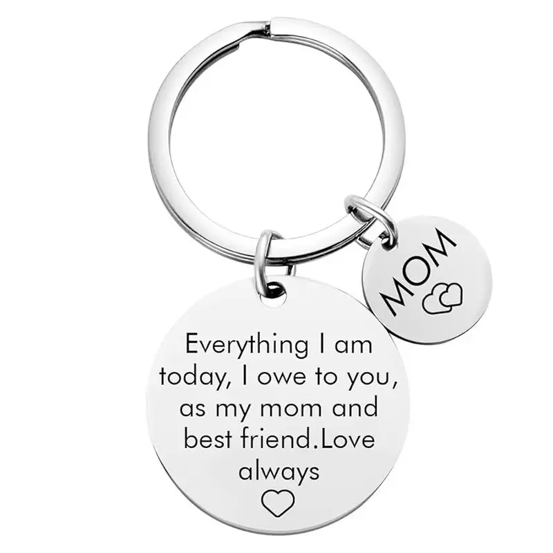My Mom & Best Friend" Laser Engraved Keychain, Thoughtful Mother Daughter Keepsake Jewelry, Emotional Gift Ready for Birthday Christmas