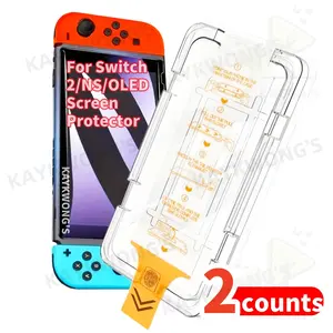 KAYKWONG'S 2-Pack High-Definition Glass Screen Protector for Nintendo Switch Series, 9H Hardness Anti-Scratch Transparent Film, One-click Dust-Free Installation