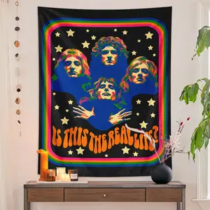Retro Disco Themed Tapestry, 1 Count Colorful Wall Hanging Tapestry, Starry Sky Pattern, Wall Art Decor for Home Living Room Bedroom Study Room, Vintage Room Decor