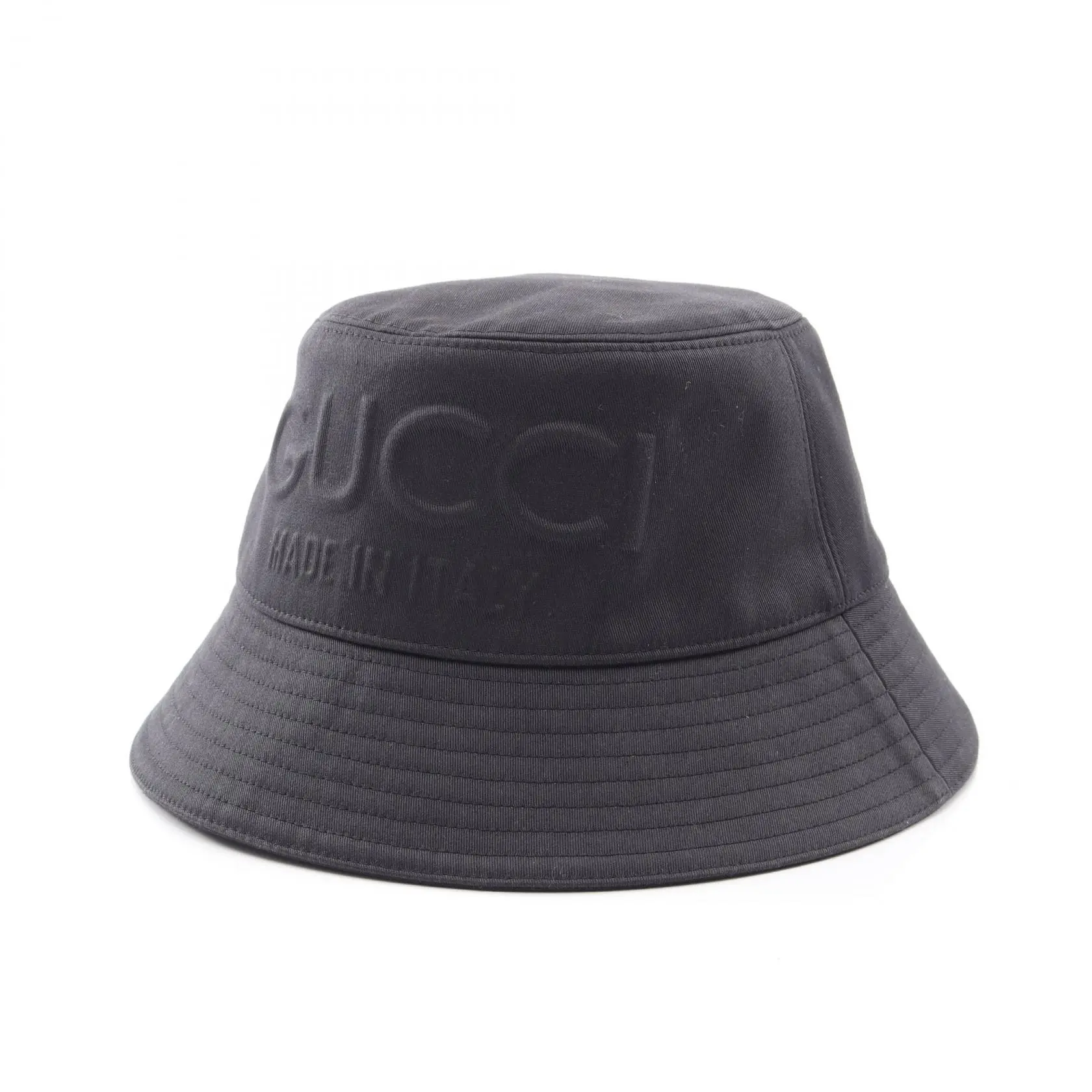 Pre-owned GUCCI Cotton Small Leather Goods Emboss Logo Bucket Hat