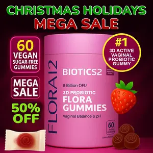 Feminine Flora Probiotics for Women pH Balance Gummies with Prebiotics 8x Billion Probiotics 5x Extracts Saw Palmetto, Dong Quai, Motherwort, Wild Kelp & Yam | Women's Odor Control, Flora & Yeast Support Vegan Sugar-Free Gluten-Free, 120 Ct