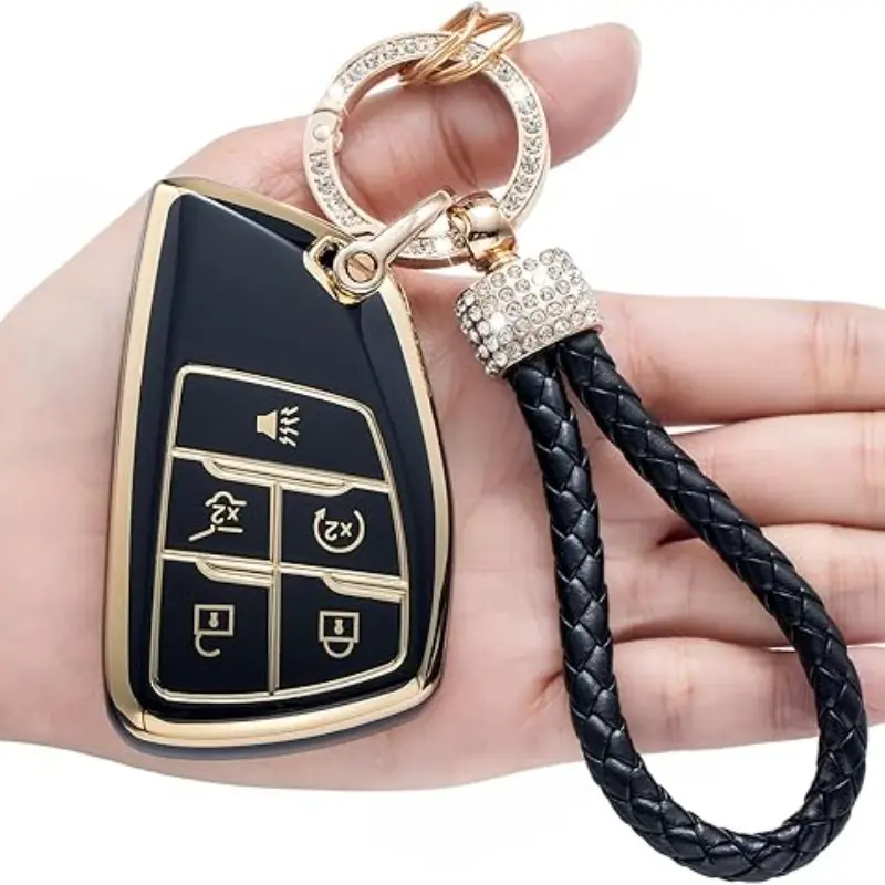 Chevrolet Keychain Cover Soft Tpu Protection Case Car Key Protector Car Key Accessory Key Fob Protector Car Accessories Compatible with 2021-2026 Chevrolet Tahoe Suburban Gmc Yukon Denali Silverado