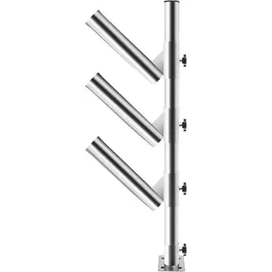 3 Tube Tree Type Adjustable Stainless Rocket Launcher Rod Holders Can Be Rotated 360 Deg