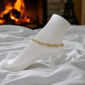 Valdiviajewery #1964 Cuban link anklet, 14k gold plated, high quality