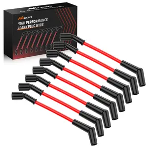 Nilight 10.5mm High Performance Ignition Spark Plug Wire - Low Resistance, Silicone Jacket Replacement for LS Series (LS1, LS2, LS3, LS6, LS7)