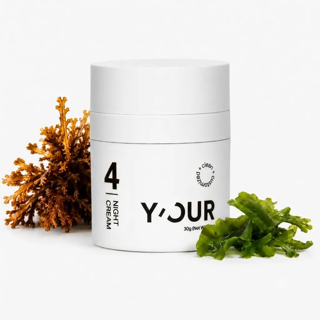 Y'OUR Rejuvenating Seaweed Night Cream - Face Moisturizer to Restore Skin Barrier with Brown Algae Extract & Squalane, Naturally Derived, Vegan & Fragrance-Free for Antioxidant Support, 1 oz