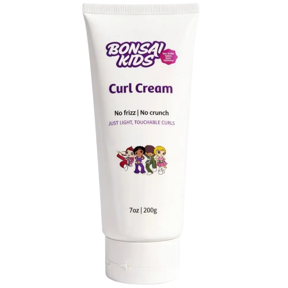 BONSAI KIDS Curly Hair Care Curl Cream - Lightweight, Gentle, 7oz, Defines Perfect Curls, Eliminates Frizz, Kids' Haircare Styling Product